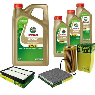 INSPEKTIONSKIT FILTER CASTROL 8L ÖL 5W30 für Hyundai Grand Santa Fé DM 2.2