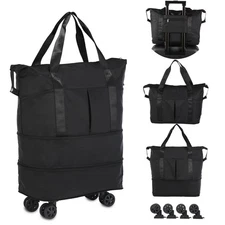 VOOWO Rolling Duffle Bag with Wheels, Expandable Foldable Duffel Bag with Whe...