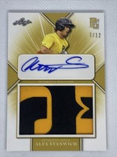 2021 LEAF PERFECT GAME ALEX STANWICH PATCH AUTO 7/12