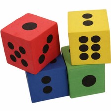 Hot Set Of 12 Soft Colourful Foam Design Large Dice Party Bag Filler Loot Y1v5