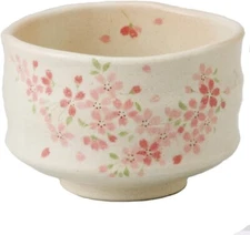 Chawan Japanese Matcha Tea Bowl Mino yaki Pottery Sakura Cherry Made in Japan
