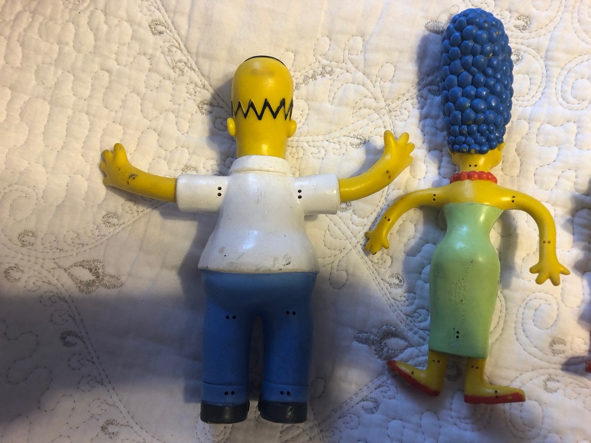 Set of 5 The Simpsons Bendable Action Figures 1990 Jesco