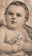 RUMFORD CHEMICAL WORKS, PROF HORSFORDS BAKING POWDER TRADE CARD, FAT BABY, TC348