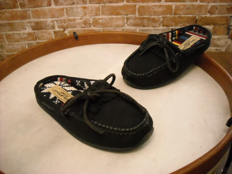 Zapatilla Deer Stags Slipperooz Negra Microgamuza Pura Mocasín NUEVA Foto 2 de 3