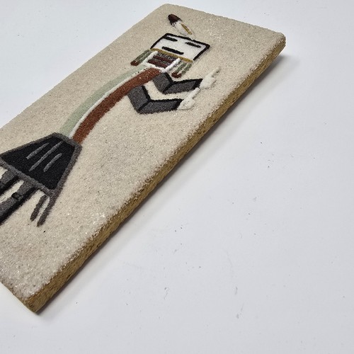 DWA Navajo Sand Art Obrazy Native American On Board Podpisane Tęczowe Ludzie - Zdjęcie 7 z 9