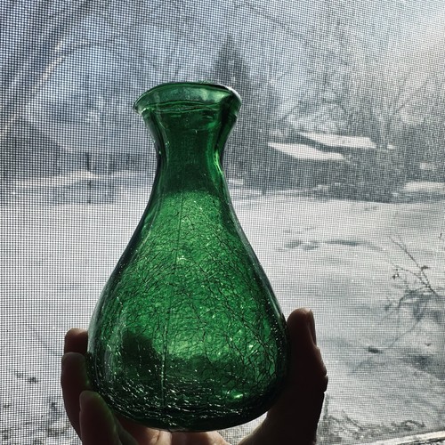 VTG MCM Lot Of 3 Crackle Glass Colorful Handblown Art Glass Mini Pitchers/Vases - Picture 12 of 21