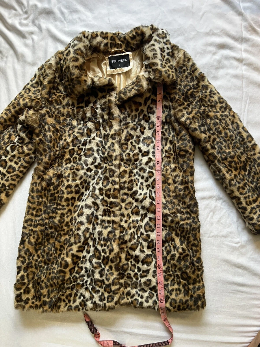 Bellivera Womens Leopard Print Fleece Coat Spring and Winter