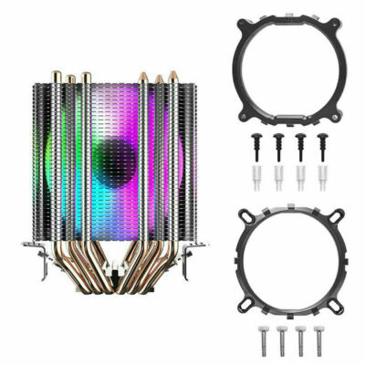 90MM Cooling Fan 3 Pin Cpu Cooler With 6 Copper Heat Pipes Rgb Fans Air Cool