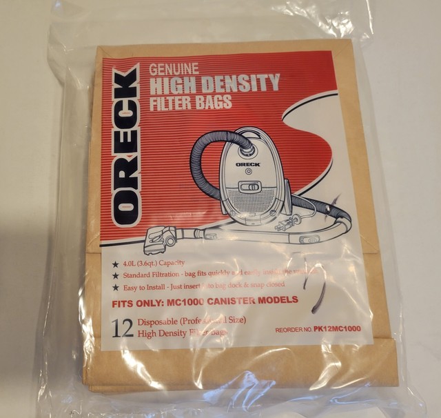 Oreck Sweeper Vacuum Bags Canister Model Mc1000 PK12MC1000 for sale