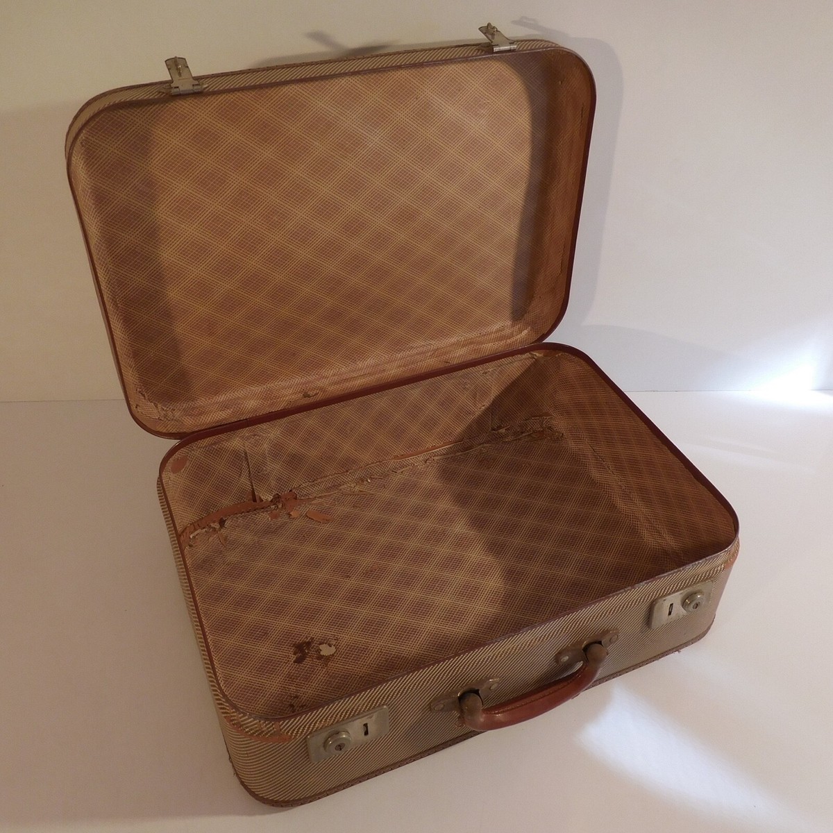 Valise Voyage Vintage Art Déco 1930-1950 En Carton - Design Français N3996
