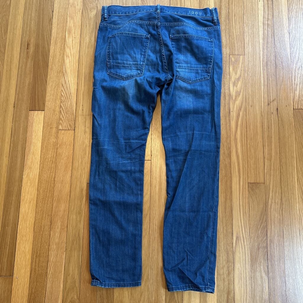 Gap 1969 Mens Slouchy Slim Straight Jeans Blue 5 Pocket
