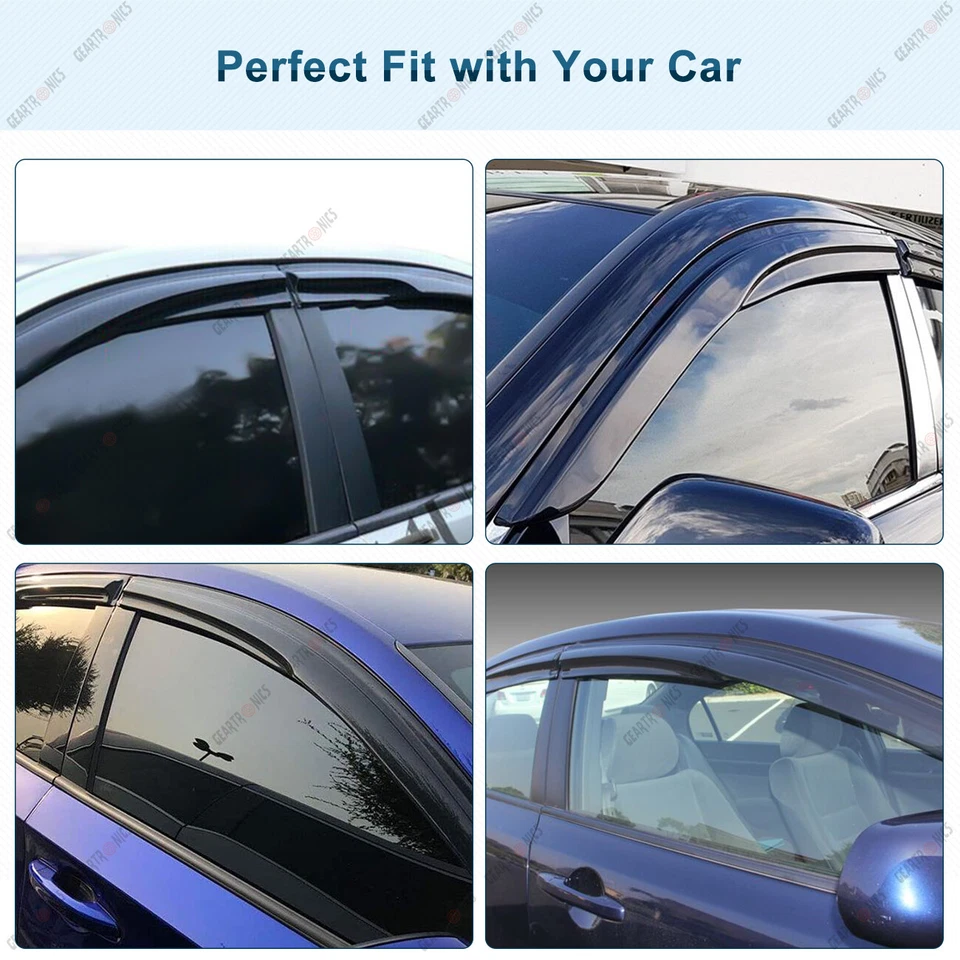 For Honda Accord 2008-2012 JDM Mugen Style Side Window Vent Visor Rain Guards - Изображение 2 из 4