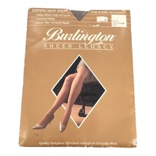 Vintage 1980s Burlington Sheer Legacy Control Pantyhose Small Misty Taupe Tan S
