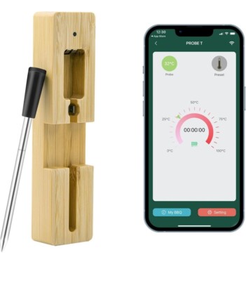 Kabelloses intelligentes Fleischthermometer für BBQ, genaue Temperaturmessung 