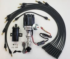 CADILLAC 390 365 331 SMALL FEMALE CAP HEI Distributor + BLACK WIRES + 45K COIL