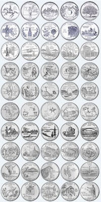quarters coins state quarter america set states coin rare united money worth cents collection complete ebay 56pcs real original old