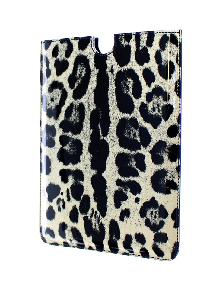 Funda para Tablet Dolce & Gabbana Funda para Libro Electrónico Cuero Patrón Leopardo Blanco PVP $300  Foto 3 de 4