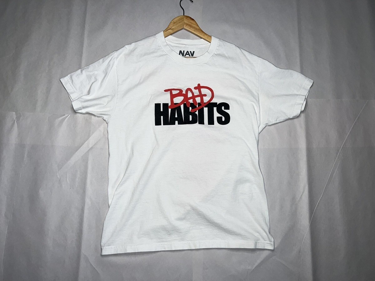 2019 Vlone Nav Bad Habits Mens White T Shirt Size L
