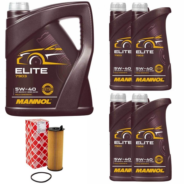 MotoröL Set Mannol 5W40 Api Sn / CH-4 9 Liter + ÖLfilter FüR Audi A6 A8 2.7 3.0-image