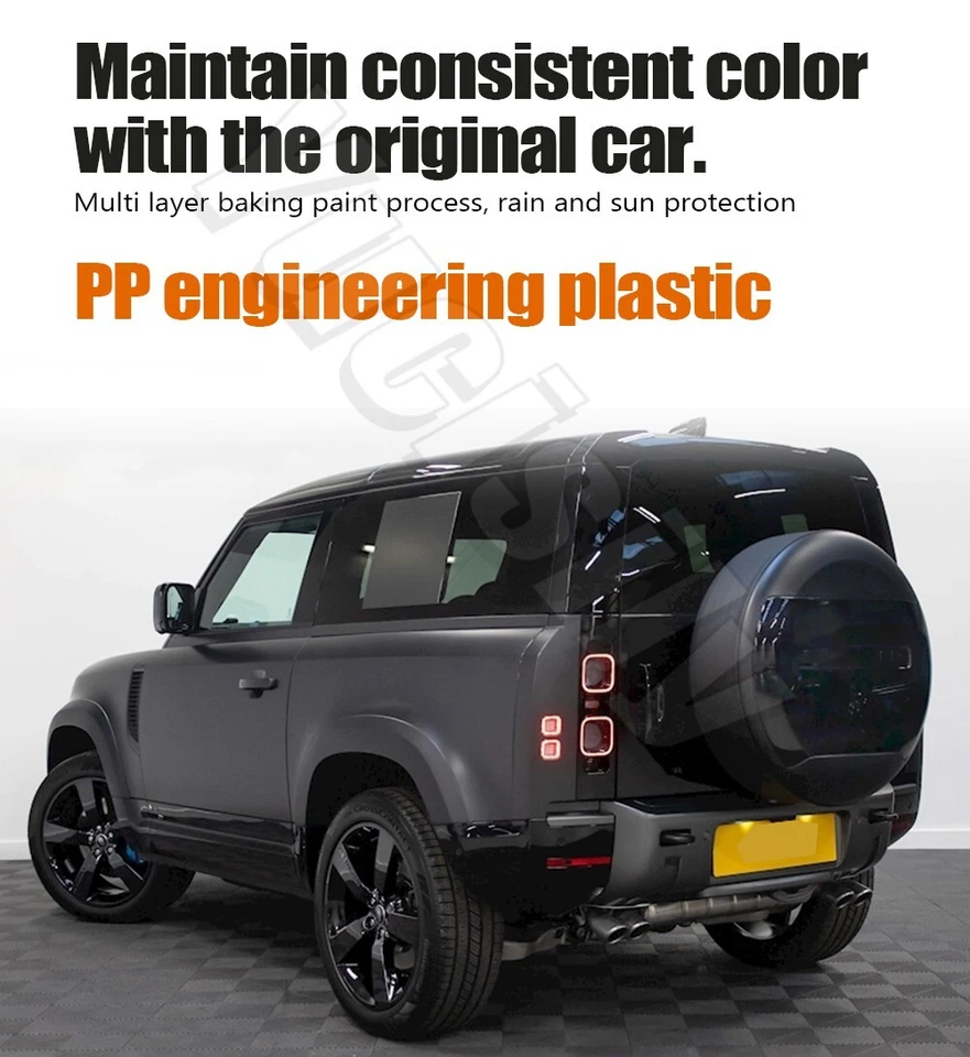 Carpathian Grey Spare Tire Wheel Cover for LR Defender 110 90 130 2020-2025 - Image 2 of 4