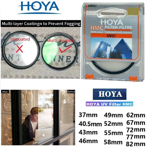 HOYA UV(C)Filter 37mm_82mm HMC Multi Coated Anti-Glare Blue Light Camera Filters - Picture 3 of 24