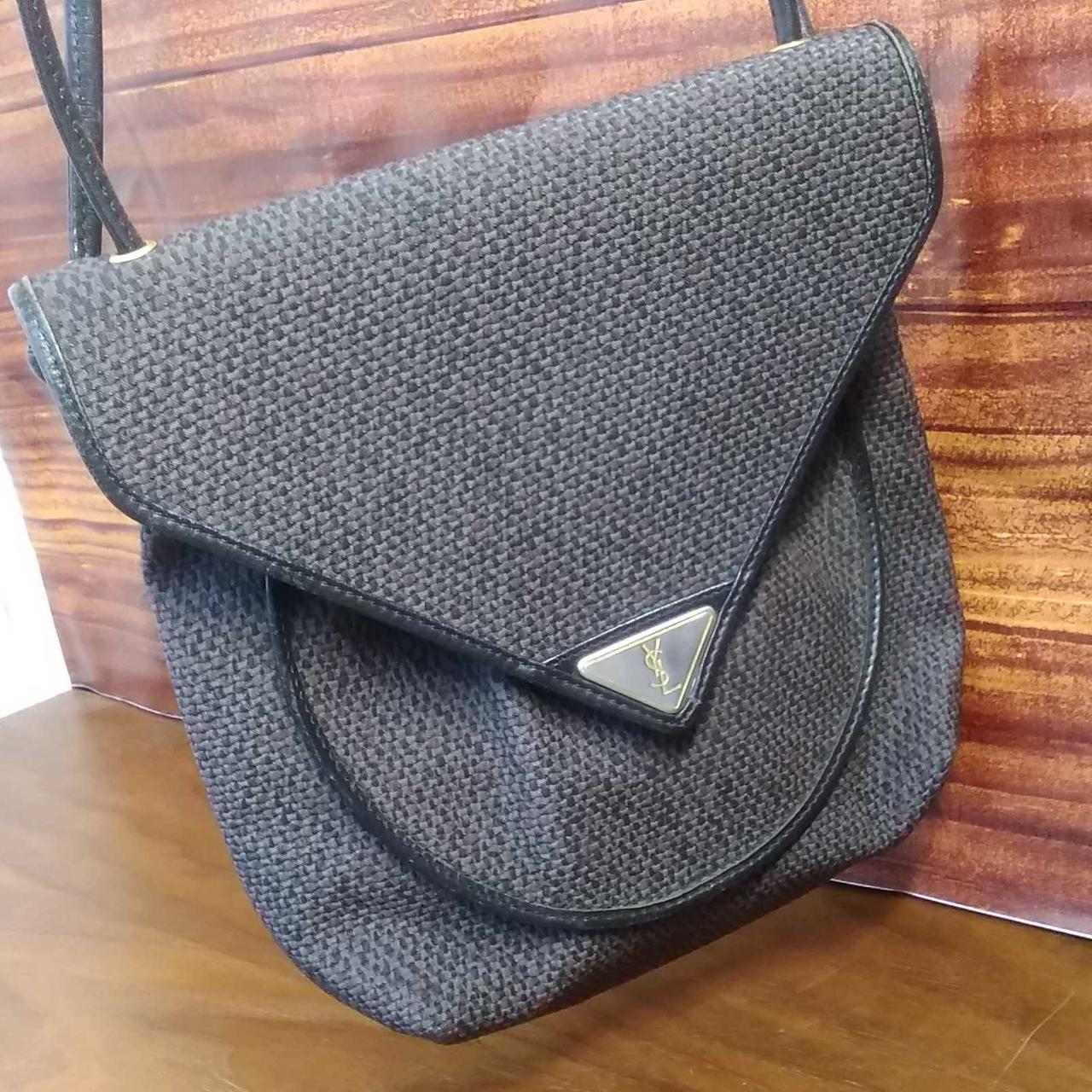 Borsa a tracolla originale Yves Saint Laurent grigio PVC usata