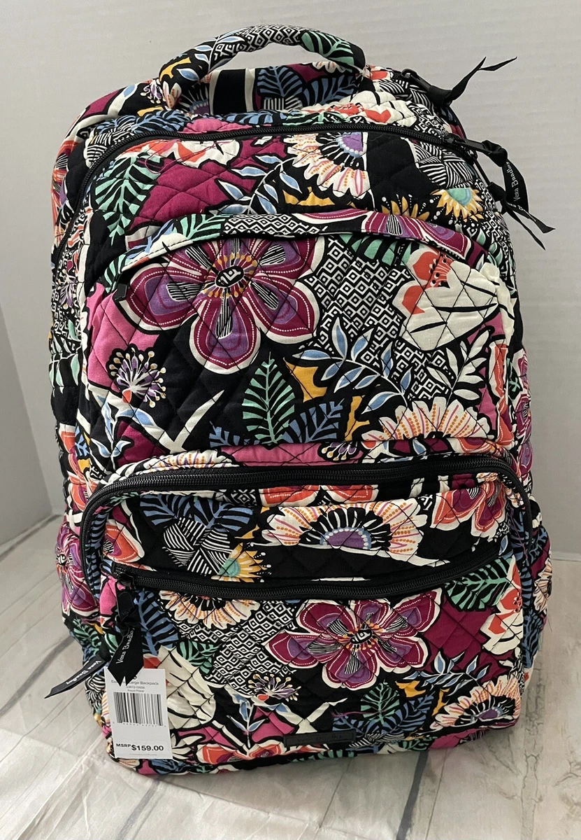 New Vera Bradley Essential Large Backpack in cotton Kauai Floral $159