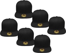 Gelante Plain Blank Flat Brim Adjustable Snapback Baseball Caps LOT 6 Black