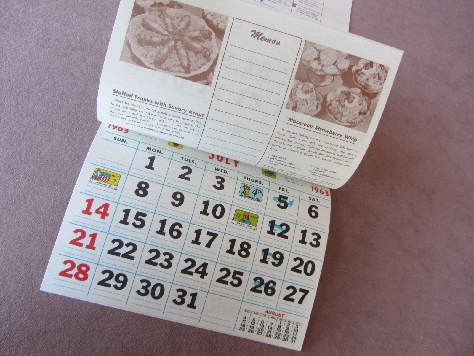 CALENDAR 1963 Hereth Food Mart Thriftway Snohomish Marysville Lake