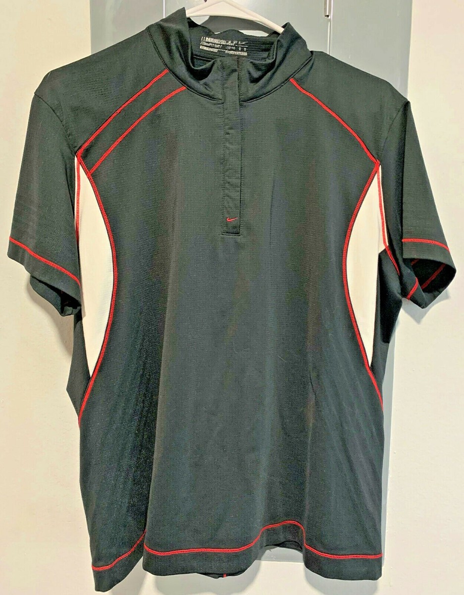 NIKE BLACK SHIRT SMALL S 12-16 ZIPPER SHORT SLEEVE | eBay