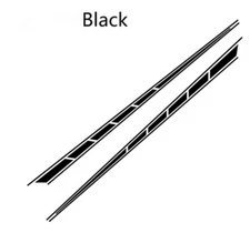 2x Black Racing Stripe Vinyl Side Decal Graphics Car Body Kit Sticker 300x14cm