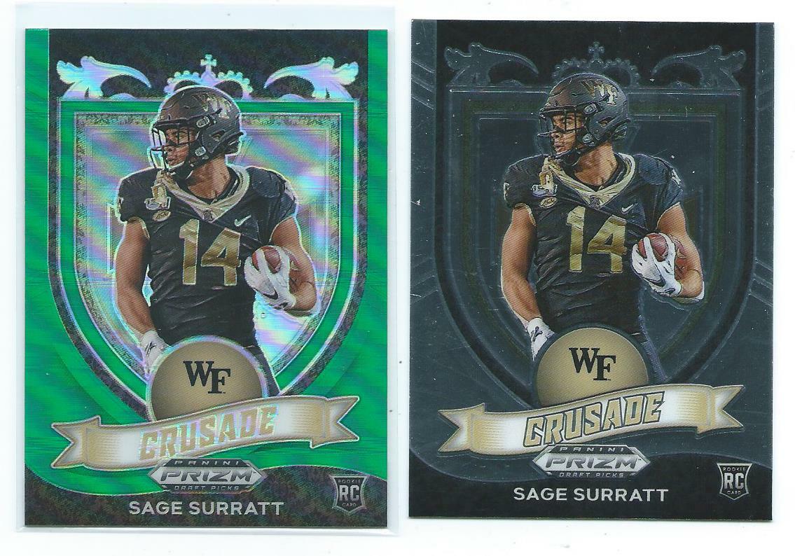 2021 Prizm DP-Sage Surratt Rookie Green Crusade & base Crusade-Lions/W Forest