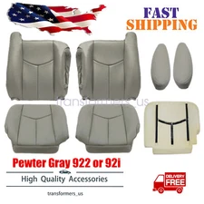 For 2003 2004 2005 2006 Chevy Tahoe Replacement Front Leather Seat Cover Gray