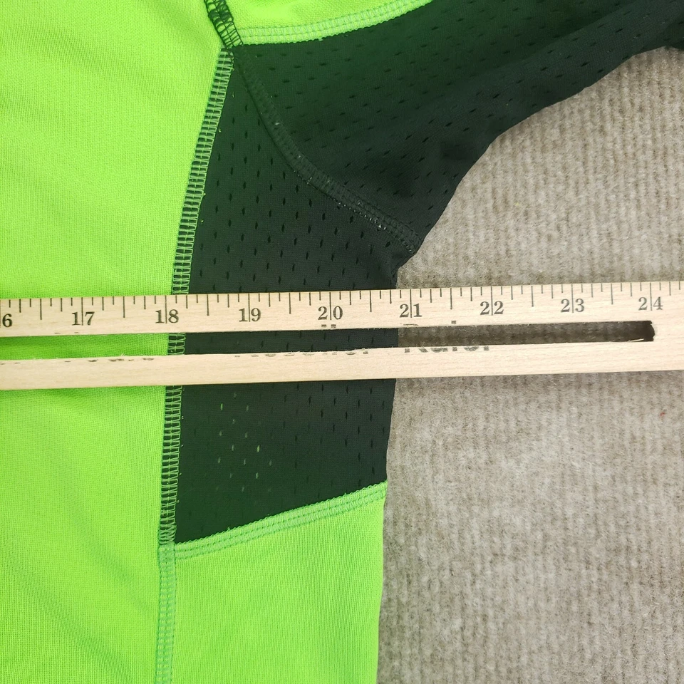 Avia Running Shirt Mens Medium Green Black Mesh Short Sleeve Tennis Activewear - Image 3 of 4