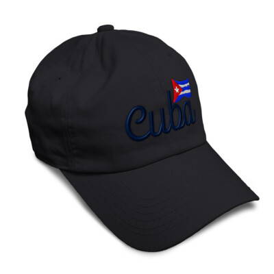 Soft Women Baseball Cap Cuba Flag with Word Style B Embroidery Dad Hats for Men