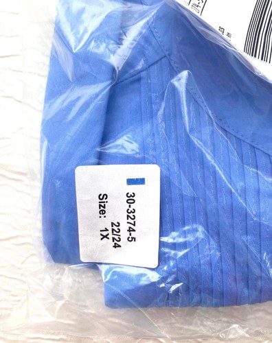 Woman Within 22/24 1X Button Up Shirt BLUE FRH Blouse NIP - Picture 6 of 12