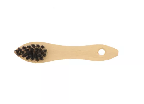 Auftragsbürste Schuhbürste Cremebürste Naturborsten dunkel Schuhpflege L 17 cm
