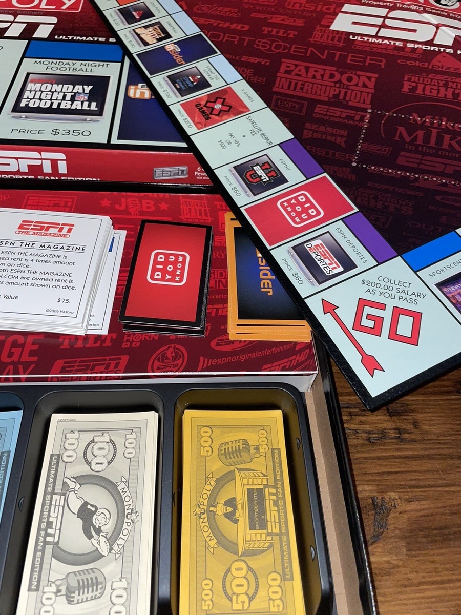 Monopoly ESPN Ultimate Sports Fan Edition Board Game. Ages 8-Adult