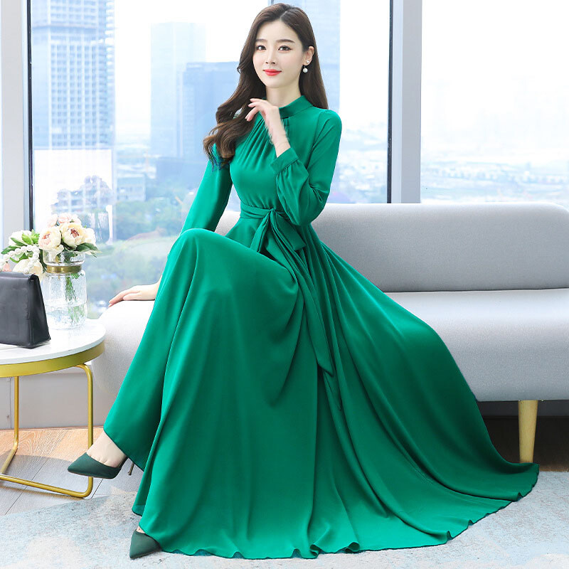 Elegant Womens Chiffon Maxi A-Line Dress Bodycon Business