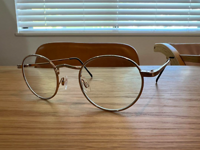MOSCOT DOV 45 21-145 SUNGLASSES SILVER FRAME CLEAR LENS WITH CASE