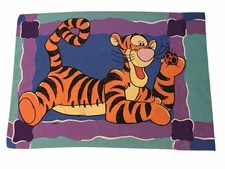 Vintage Disney Winnie the Pooh Tigger Pillowcase Standard Size Cotton Blend One