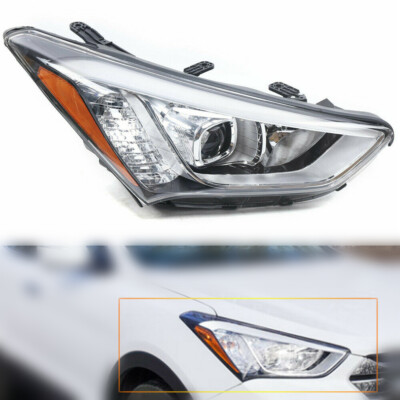 RH Headlight Headlamp Right Passenger Side For Hyundai Santa Fe 2013- 2015 2016