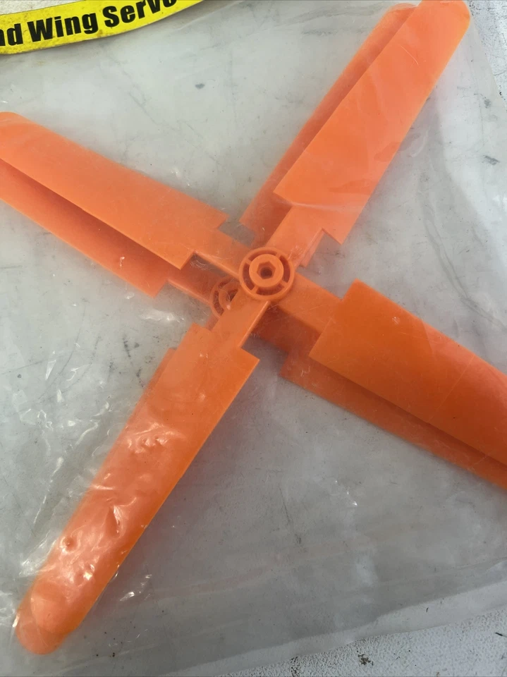 (2) RC Airplane Propeller GWS 10x8 4 Blade EP1080X4 New Old Stock Rare Orange - Image 3 of 4