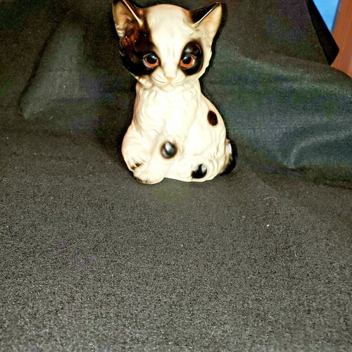 MCM Porcelain Kitten Figurine White Black Sweet Face Made in Japan - Bild 3 von 12