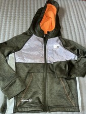 Russell Tech Boys XS 4-5 Fleece Zip Jacket Hoodie Green orange dri-power 360