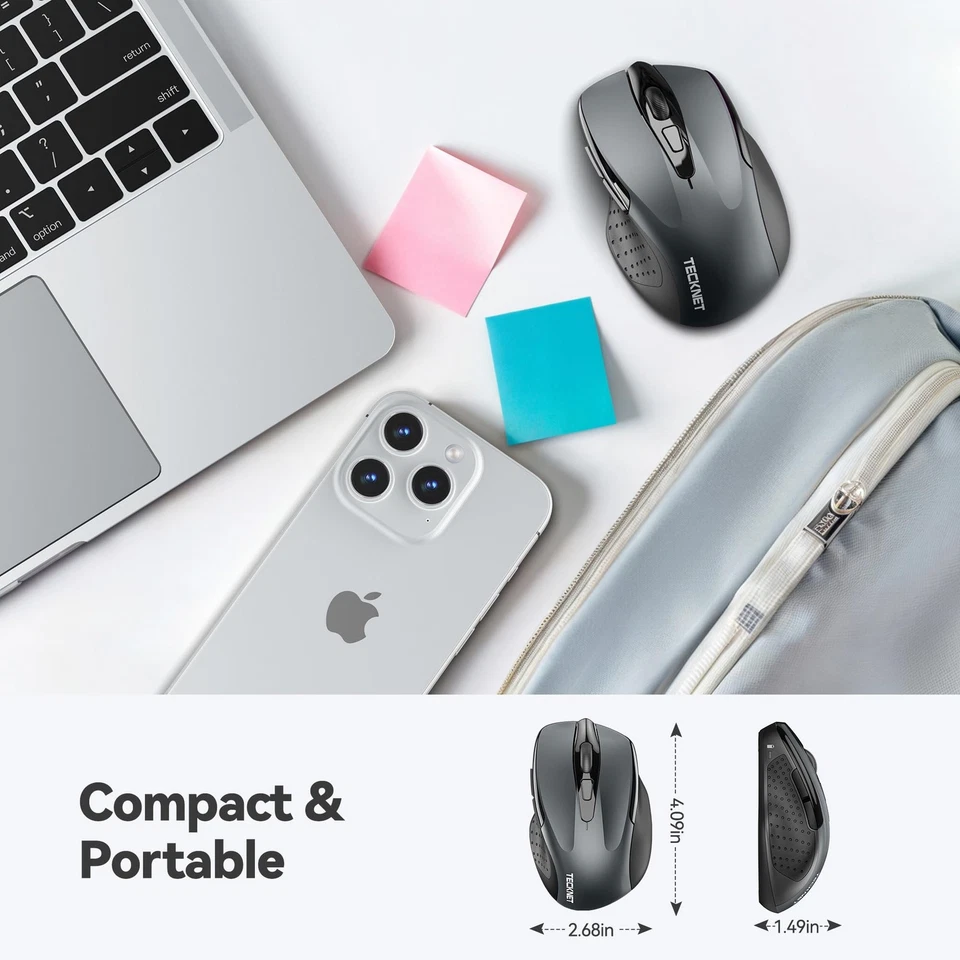 TECKNET Wireless Mouse, 2.4G Ergonomic Optical Mouse, Computer Mouse for Lapt... - Image 2 of 4