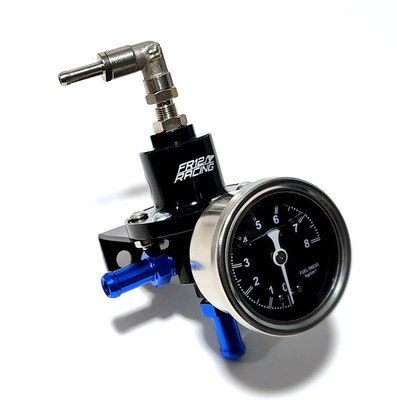 Black FR12 Adjustable Fuel Pressure Regulator & Guage 0-8 Acura Honda Civic B18
