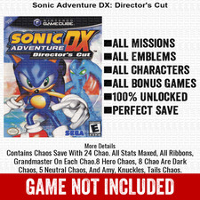 Sonic Adventure DX Director s Cut 100 Nintendo GameCube Memory Card Save CHEATS