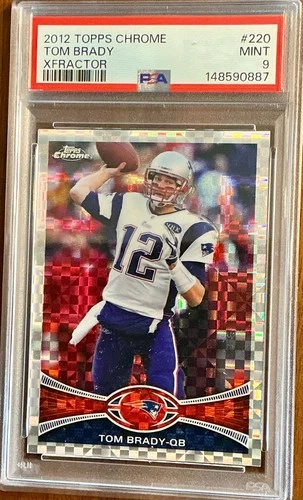 2012 TOPPS CHROME TOM BRADY XFRACTOR #220 PSA 9