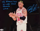 Dennis Rodman Signed Photo 11x14 METALLIC Pistons Bulls Worm Autograph HOF JSA